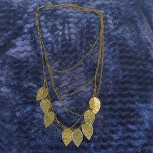 Multistrand Layered Leaf Necklace